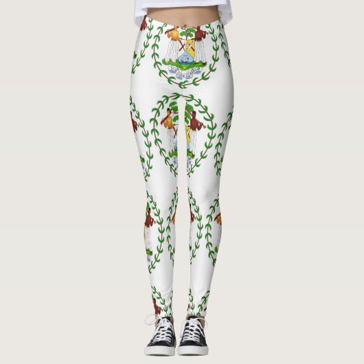 Belize Belizean Kriol Flagge Leggings (Vorderseite)