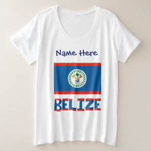 Belize Belizeanische Flagge Personalisiert Große Größe T-Shirt