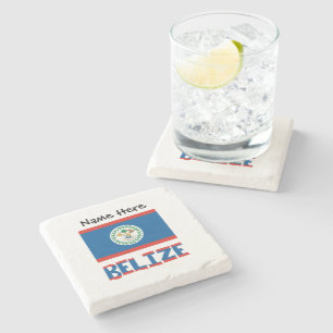 Belize Belizeanische Flagge Personalisiert Steinuntersetzer