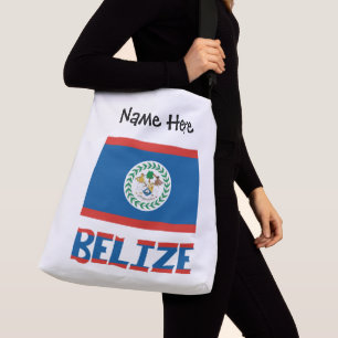 Belize Belizeanische Flagge Personalisiert Tragetaschen Mit Langen Trägern