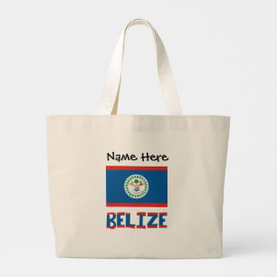 Belize Belizeanische Flagge Personalisierter Name Jumbo Stoffbeutel