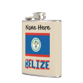 Belize Belizer Flagge Personalisiert Flachmann (Links)