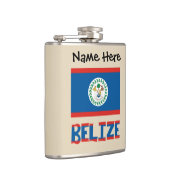 Belize Belizer Flagge Personalisiert Flachmann (Rechts)
