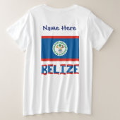 Belize Belizer Flagge Personalisiert Große Größe T-Shirt (Design Rückseite)