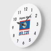 Belize Belizer Flagge Personalisiert Große Wanduhr (Winkel)
