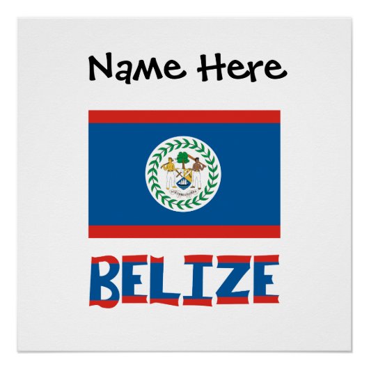 Belize Belizer Flagge Personalisiert Poster (Vorderseite)