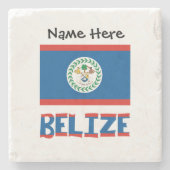 Belize Belizer Flagge Personalisiert Steinuntersetzer (Vorderseite)
