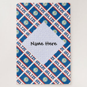 Belize Belizianische Flagge Kachel Personalisiert Puzzle