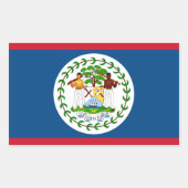 Belize/Belizische Flagge Rechteckiger Aufkleber (Vorderseite)