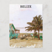 Belize Caribbean Beach Landschaft Postkarte (Vorderseite)
