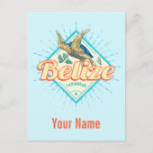 Belize Caribbean Retro Turtle Vintag Souvenir Feiertagspostkarte (Vorderseite)