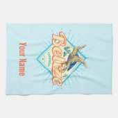 Belize Caribbean Retro Turtle Vintag Souvenir Geschirrtuch (Horizontal)
