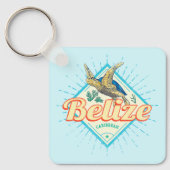 Belize Caribbean Retro Turtle Vintag Souvenir Schlüsselanhänger (Vorderseite)