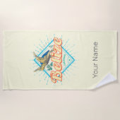 Belize Caribbean Retro Turtle Vintag Souvenir Strandtuch (Vorderseite)