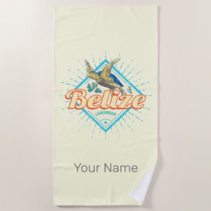 Belize Caribbean Retro Turtle Vintag Souvenir Strandtuch