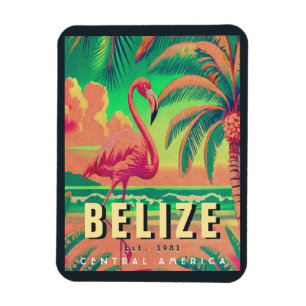 Belize Central America Vintag Tropical 1950s Magnet