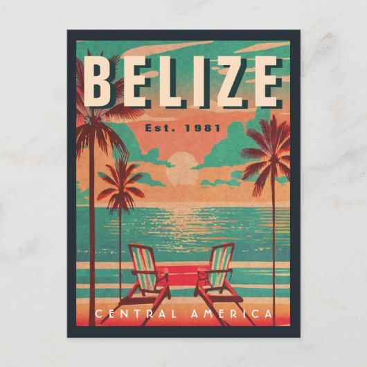 Belize Central America Vintag Tropical 1950s Postkarte (Vorderseite)