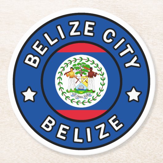 Belize City Belize Runder Pappuntersetzer (Vorderseite)