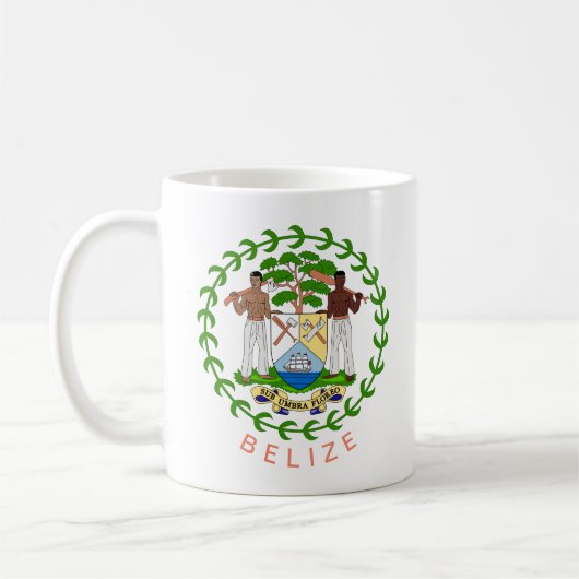 Belize Coat of Arms Coffee Tasse (Links)