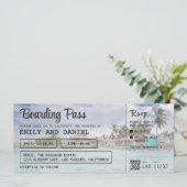 Belize Destination Boarding Pass Wedding Einladung (Stehend Vorderseite)