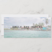 Belize Destination Boarding Pass Wedding Einladung (Rückseite)