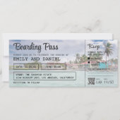 Belize Destination Boarding Pass Wedding Einladung (Vorderseite)