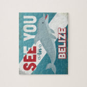 Belize Dolphin - Retro Vintage Travel Puzzle (Vertikal)
