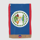Belize Fahne & Belize mit Monogramm Golfhandtuch (Vorderseite)