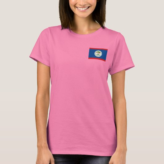 Belize Flag and Map dk T - Shirt (Vorderseite)