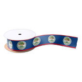 Belize Flag Band, Belize Mode / Sport Satinband (Spule)