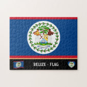 Belize Flag & Belize Country / Belize Puzzle (Horizontal)