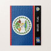 Belize Flag & Belize Country / Belize Puzzle (Vertikal)