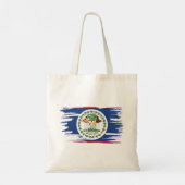 Belize Flag Brush Art Tragetasche (Rückseite)