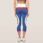 Belize Flag Emblem Capri Leggings (Rückseite)