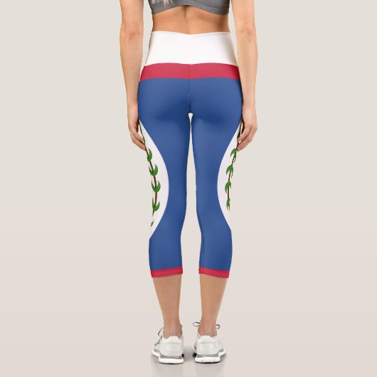 Belize Flag Emblem Capri Leggings (Rückseite)