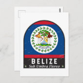 Belize Flag Emblem gestört Vintag Postkarte (Vorne/Hinten)