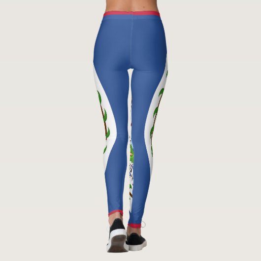 Belize Flag Emblem Leggings (Rückseite)
