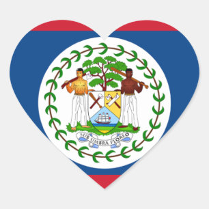 Belize Flag Heftsticker Herz-Aufkleber
