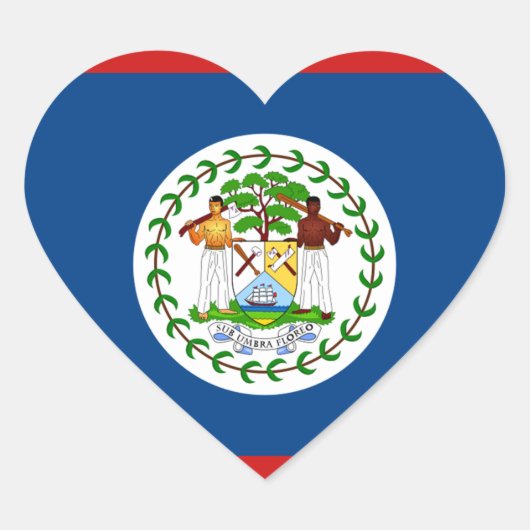 Belize Flag Heftsticker Herz-Aufkleber (Vorderseite)