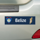 Belize Flag Herz + Karte Autoaufkleber (Auf Auto)