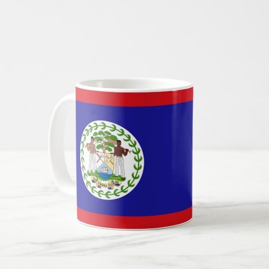 Belize Flag Keramik Tasse (Vorderseite Links)