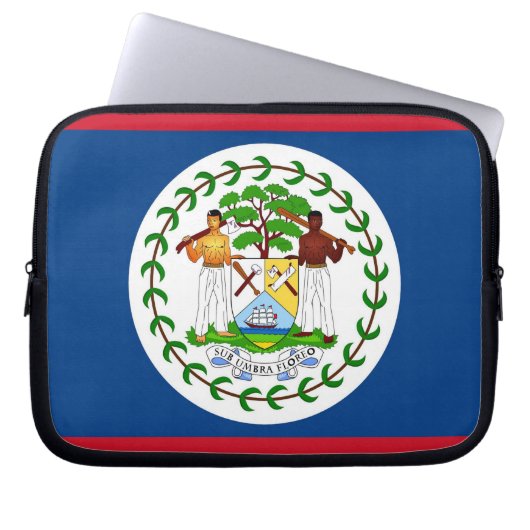 Belize Flag Laptop Sleeve (Vorderseite)