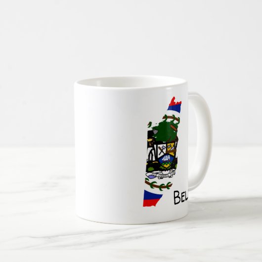 Belize Flag Map Kaffeetasse (VorderseiteRechts)