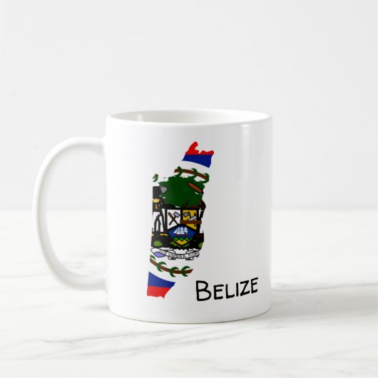 Belize Flag Map Kaffeetasse (Links)