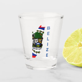 Belize Flag Map Schnapsglas