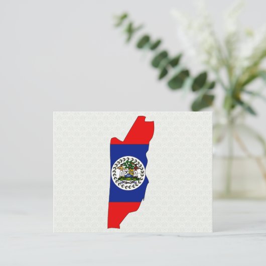 Belize Flag Map Vollgröße Postkarte (Stehend Vorderseite)