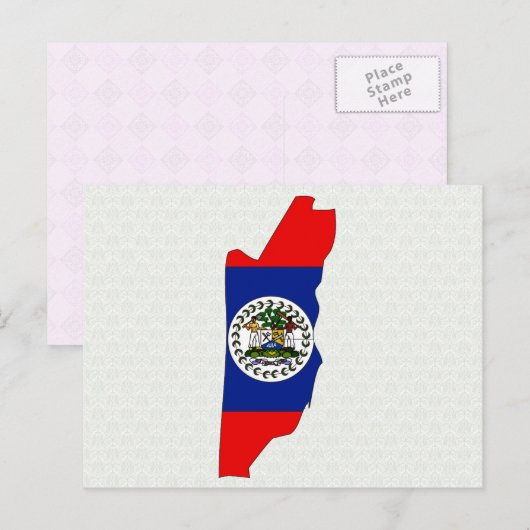 Belize Flag Map Vollgröße Postkarte (Vorne/Hinten)