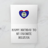 Belize Flag Patriotic Geburtstag Karte (Innenseite)