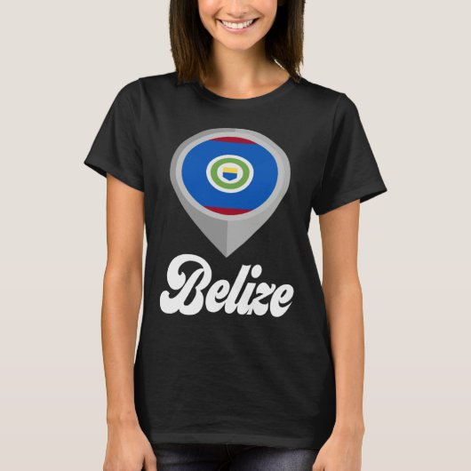 Belize Flag Pin  I Love Belize Travel T-Shirt (Vorderseite)