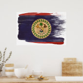 Belize Flag Posters Poster (Küche)